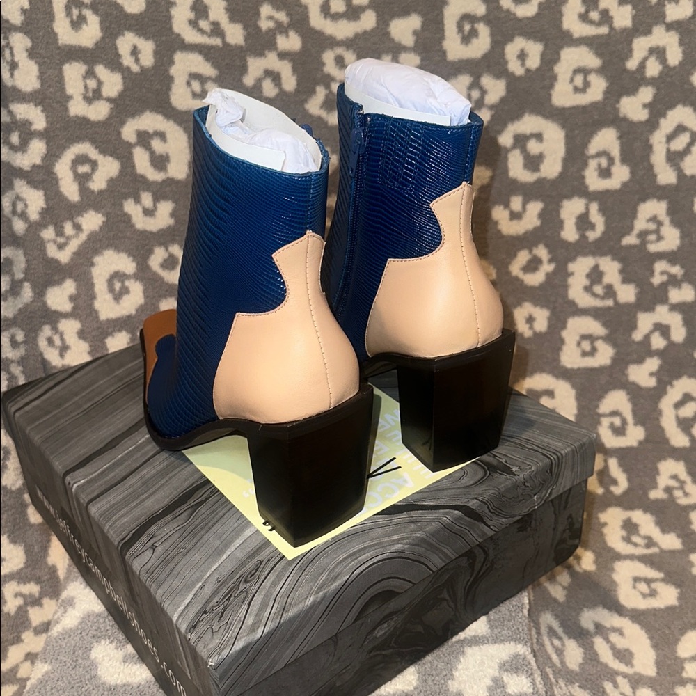 Jeffrey Campbell Calimity-L Heeled Boots in Brown Blue Lizard Beige 😍 New 🆕 😍😍 - Picture 7 of 17